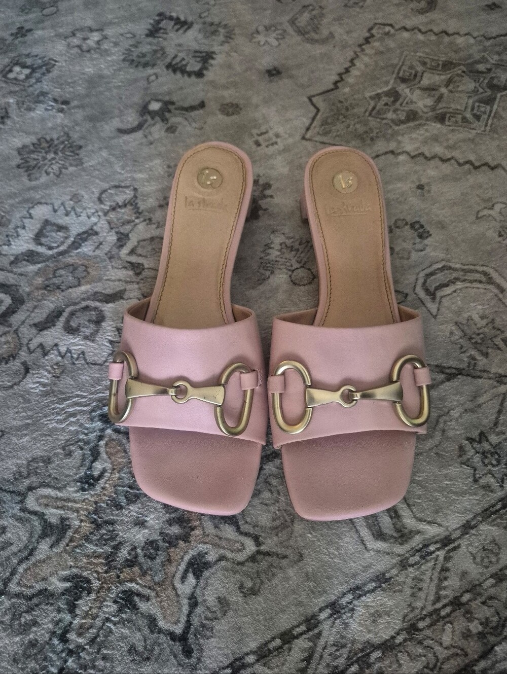 La Strada Horsebit Leather Mule Sandals